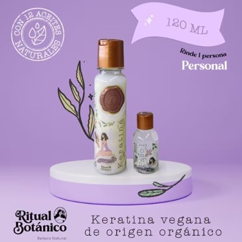 Keratina, RITUAL BOTANICO 120 ml - Keratin Treatment with 12 Natural Oils and Amino Acids for Shine, Softness and Nutrition. Original Product from COLOMBIA.