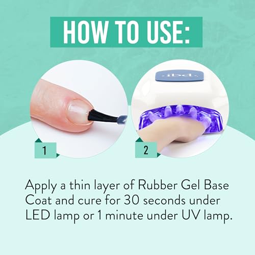 IBD Rubber Base Gel Polish, Base Coat – Clear Soak-Off Rubber Base Builder Gel for Nail Strengthening & Breakage Prevention, 0.5 fl oz