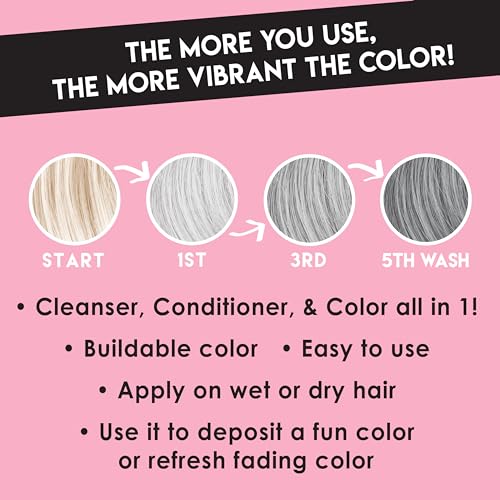 Color Cleansing Conditioner, Silver, 3-in-1 Color Depositing Formula, Vegan, Sulfate-Free, Paraben-Free, 8.25 oz