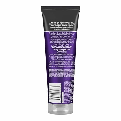 John Frieda Anti Frizz, Frizz Ease Dream Curls Curly Hair Conditioner, SLS/SLES Sulfate-Free, for Natural Curly Hair, 8.45 Fl Oz, 2 Pack