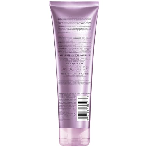 L'Oreal Paris Sulfate Free Glossing Conditioner, Intensifies Hair Shine & Smoothness, pH Balanced & Argan Oil Infused Vegan Hair Care, EverPure, 8.5 Fl Oz