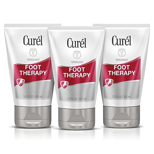 Curel Foot Therapy Cream, Soothing Lotion for Dry Cracked Feet, Quick Absorbing, with Shea Butter, Coconut Milk, and Vitamin E2, 3.5 Oz, Pack of 3