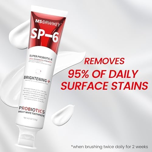 3-Pack SP-6 Whitening Toothpaste | 6 Probiotics for Oral Health | Plaque Protection & Fresh Breath | Free SP-6 Cooling Toothpaste