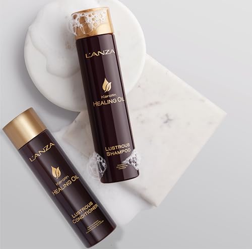 L'ANZA Keratin Healing Oil Lustrous Conditioner, Deep Conditioner for Dry Damaged Hair, Boosts Shine, Strength and Hair Health, Repair Damage and Prevent Frizz, Sulfate Free, Cruelty Free