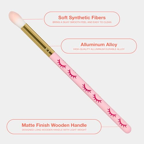 Curacoro Lash Shampoo Brushes Set, Eyelash Cleansing Brush For Cleansing Eyelash Extension, Soft and Comfortable Facial Makeup Remover Tools (Pink, Pack of 10)