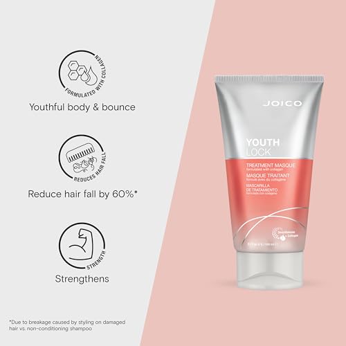 Joico YouthLock Treatment Masque Formulated With Collagen | Nourish & Soften Hair | Strengthen & Protect | Reduce Breakage & Frizz | Soften & Detangle Hair | Boost Shine | Sulfate Free | With Arginine