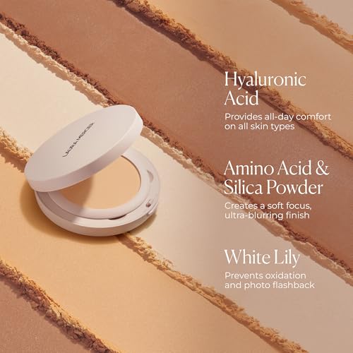 Laura Mercier Ultra-Blur Talc-Free Waterproof Translucent Pressed Setting Powder, 16HR Weightless Wear and Shine Control, Hyaluronic Acid Infused for 24HR Hydration, Natural Finish, Includes Puff