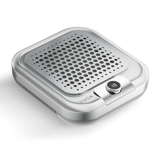 L'UGX Professional Nail Dust Collector for Acrylic Nails with 2 Reusable Filters,10-Gear Powerful Nail Vacuum Drill Duster Collector Extractor for Nail Salon & Home Use,Low Noise