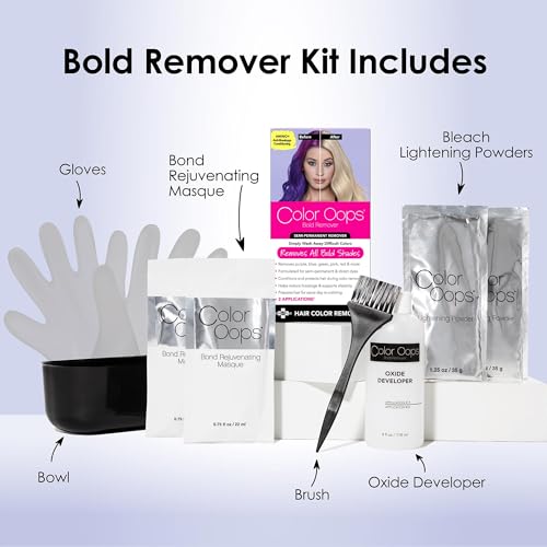 Color Oops Bold Remover, 2 Applications, Hair Dye Remover Safely Removes Direct Dyes and Semi Permanent Hair Color, Recolor The Same Day, Vegan & Cruelty Free