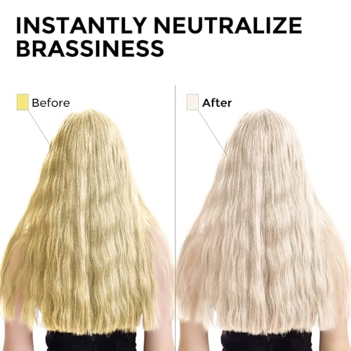 Bye Bye Yellow Purple Shampoo, Neutralizes Brass & Yellow Tones, Sulfate Free, For Color Treated, Blonde, Bleached, Highlighted Brown or Silver Hair, 11. 83 Fl Oz