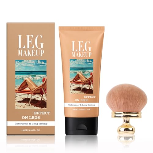 Leg Makeup Waterproof No Transfer | Scar & Tattoo Cover Up Foundation with Brush for Legs & Body, Long-Lasting Flawless Finish, Lightweight Formula for All Skin Tones (#2)