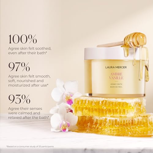 Laura Mercier Honey Bath Gel, Foaming Bubble Bath, Long-Lasting Hydration, Helps Maintain Skin's Moisture, Provides Visible Radiance, Suitable for All Skin Types