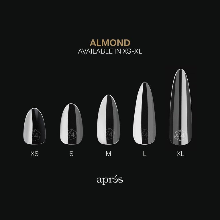 Apres Gel-X® Almond Box of Nail Tips | 280 Gel-X Tips, Soft Tips, 14 Sizes 00-9 | Half-sizes Included (Sculpted Almond Medium, 280 Count)