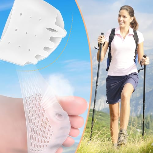 Hyggear Silicone Toe Separators for Women & Men, 4 Packs Toe Separators Bunion Corrector Cushion, Breathable Soft and Comfortable Gel Foot Cushions, Multiple Colors (4 Pairs)