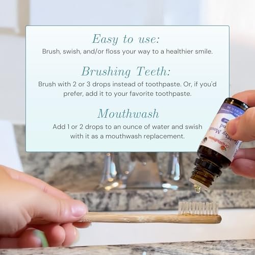 Healthy Mouth Blend Organic Tooth Oil, Fluoride Free Made in The USA Toothpaste & Mouthwash Alternative Tooth, Natural Rinse for Healthy Teeth & Gums for Women, Men and Kids, Pack of 1
