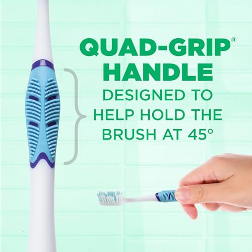 GUM Technique Sensitive Care Toothbrush with Quad-Grip Handle, Full Head & Ultra Soft Bristles for Plaque Removal That’s Gentle on Gums, 2ct(6Pk)
