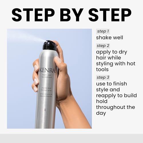 Kenra Fast Dry Hairspray 8 | Flexible Hold Thermal Spray | Multifunctional Spray, Ideal For Both Styling & Finishing | Lightweight, Instant Control | All Hair Types