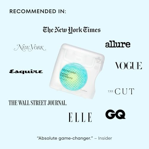 Cocofloss Woven Dental Floss, Dentist-Designed Oral Care, Waxed, Vegan, Kid-Friendly, with Coconut Oil, 4-Pack of Mint, Coconut, Orange, Strawberry (33 yard Each)