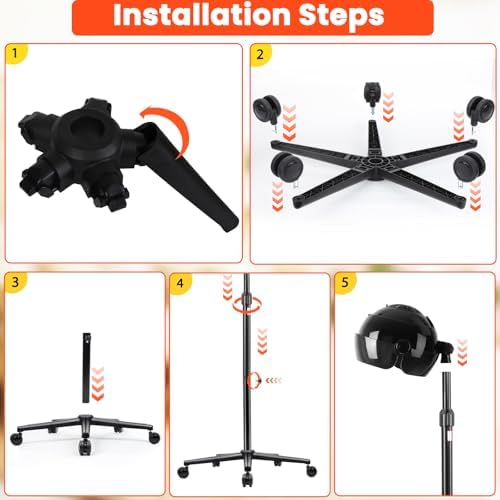 Hooded Hair Dryer, Stand Hair Dryer, Professional Hooded Dryer on Wheels with Digital Display, Touch Controls and 3 Temperature Settings for Salon and Home Use - Black