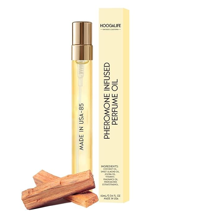 HoogaLife Pheromone Cologne for Men, Pheromones Perfumes for Women, Palo Santo Woody Perfume, Travel Size Perfume 0.34fl.oz, Long Lasting Fragrance Oil, Made in USA- HG. 85