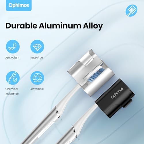 4 Count Aluminum Alloy Toothbrush Cover Caps for Family, Travel Toothbrush Covers Long-lasting Toothbrush Head Caps for Most Electric/Manual Brushes