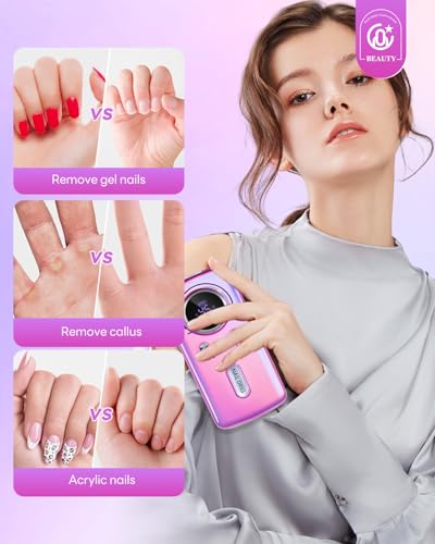 Cordless Nail Drill Professional: 45000 RPM Rechargeable Electric Nail File Kit, Portable & Low Noise for Acrylic, Gel Nails, Manicure & Pedicure - Salon & Home Use