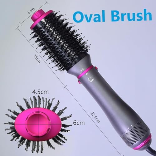Hair Blow Dryer Brush 4-in-1, Blowout Brush, Multi Hair Styler Negative Ion Detachable Hair Dryer with Diffuser, Hot Air Brush, with Comb Brush for Women, Salon, Household