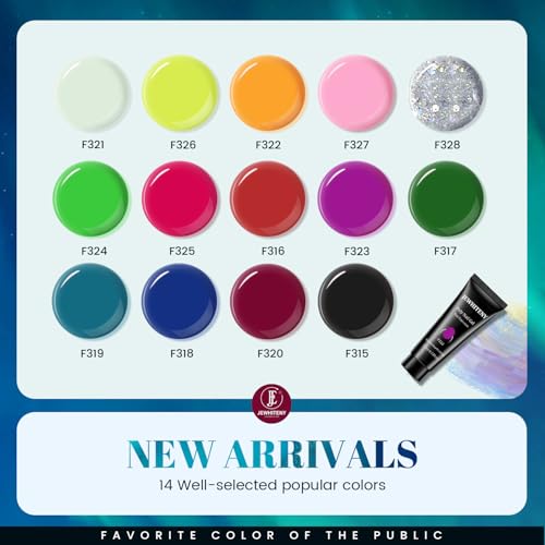 JEWHITENY 14 Colors Poly Nail Gel Kit With U V Lamp Poly Nail Extension Gel All-in-one Kit Builder Strengthen Art Starter DIY At Home Gifts For Women