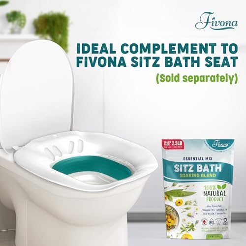 Hemorrhoid Treatment 40oz, Fivona Sitz Bath Salts, Postpartum Soaking Blend Epsom Salt with All Natural Oils for Self Care, Bartholin Cyst Treatment, Large Value Pack