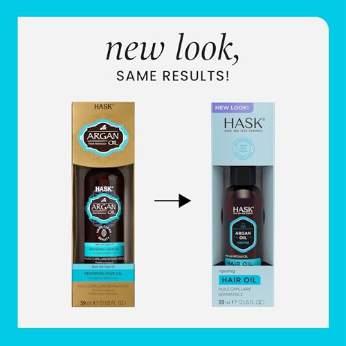 HASK ARGAN Repairing Hair Oil for shine and frizz control for all hair types, color safe, gluten free, sulfate free, paraben free - 2 Hair Oils