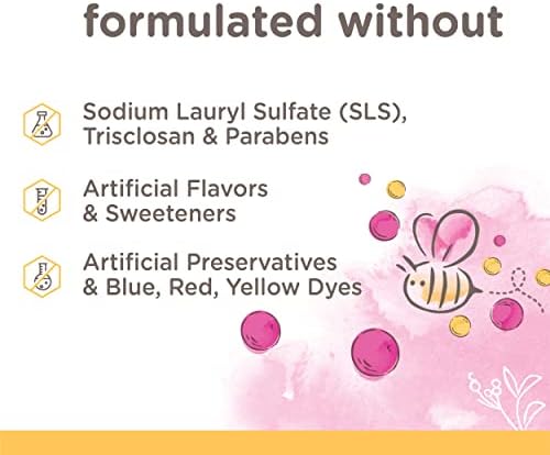 Burt's Bees Kids Toothpaste, Natural Flavor, Fluoride Free, Bubble Bee, 4.7 oz, Pack of 4