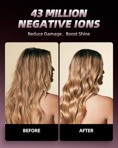 Large Hair Curling Wand, 1.6 Inch Big Barrel Curling Iron, 40 Million Ionic Ceramic Curler with 3 Temp, Auto Shut-Off, Long Barrel Curling Wand for Long Hair, Dual Voltage