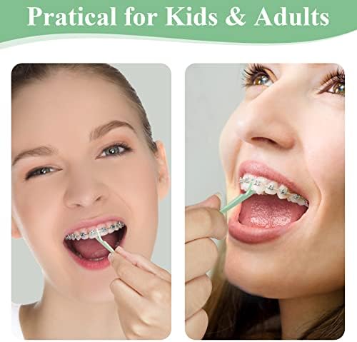 500 Count Orthodontic Flossers for Braces with Floss Dispenser, Braces Flossers for Adults & Kids, Floss Picks for Braces Fits Under Arch Wire, No Break & No Shred Floss, 100 Count Bag (Pack of 5)