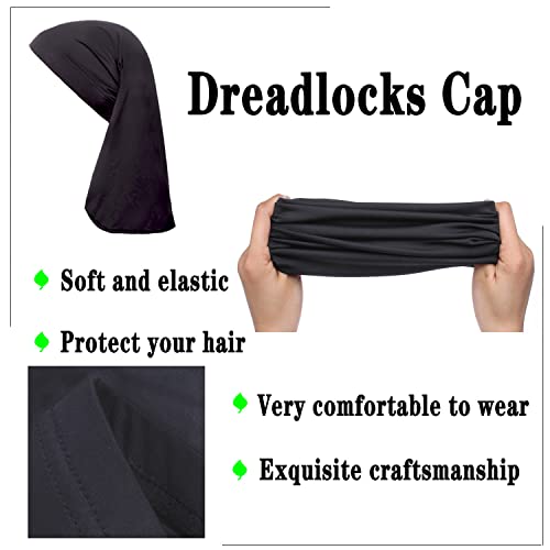 Leeven 4 PCS Unisex Dreadlock Cap Dreadlock Accessories Long Hair Dreads Head Wrap Bonnet Sleep Cap Hair Dreads Accessories Long Bonnets for Men Women