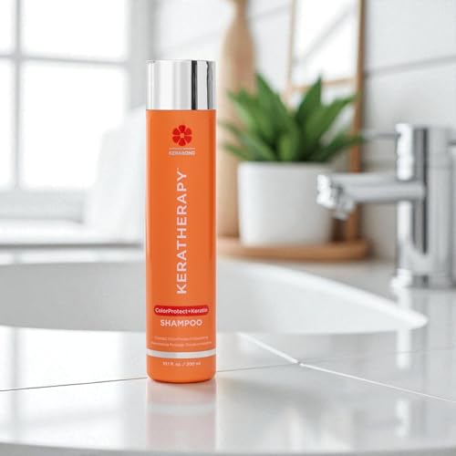 KERATHERAPY Keratin Infused Color Protect Shampoo, 10.1 fl. oz., 300 ml - Gluten Free Color Protecting Shampoo for Color Treated Hair with Kerabond Technology, Red Raspberry Oil, Omega 3 & 6