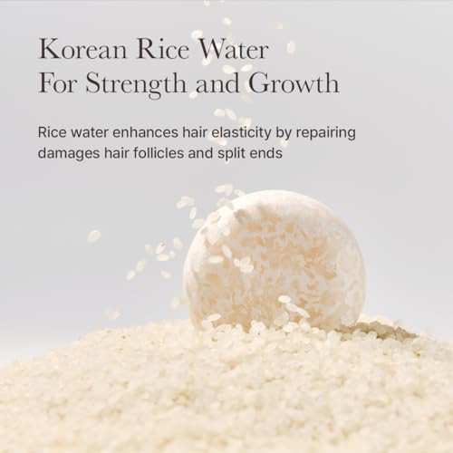 Korean Rice Water Shampoo Bar for Hair Growth & Strengthening, All Natural Formula with Biotin & Protein - Korean Hair Care