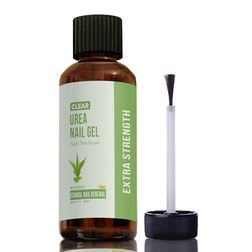 CLEAR Urea Nail Gel with Tea Tree Oil Made in USA – Night Time Formula -Softens, Hydrates & Repairs Nails –Urea Gel with Fast & Visible Results, Trusted by Health Professionals