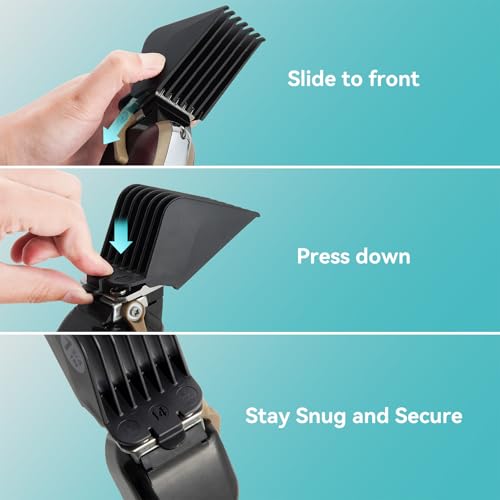 Clipper Guards Set 10 12 14 16 18 20 Compatible with Most Wahl Clippers, Clipper Guides Replacement - 1.25" to 2.5", 6 Piece Set, Black Color