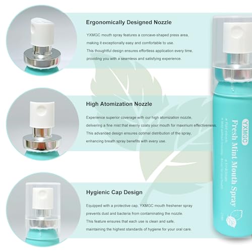 Breath Spray for Bad Breath Mouth Spray Breath Freshener Oral Breath Spray Mint Dry Mouth Spray Xylitol with Surprise Gifts 0.52 Ounce (Pack of 2)