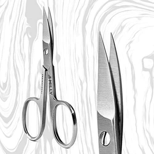 High Carbon Stainless Steel Professional Nail Scissors for Manicure | Razor Sharp Curved Blade Beauty Scissors for Women (Silver)