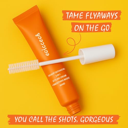 Hair Styling Cream, Desert Botanical 3-In-1 Styling Cream & Taming Wand - Smooth Frizz, Tame Flyaways, Style Edges, Versatile & Portable, for Styling Natural Beautiful Hair Radiant - 0.6 oz