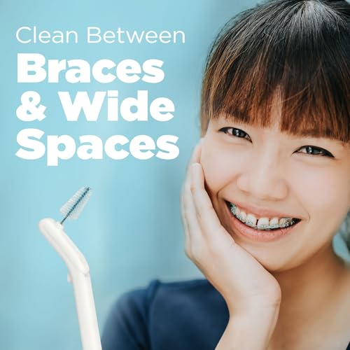 GUM Proxabrush Go-Betweens Refills - Wide - Compatible with GUM Permanent Handle - Reusable Interdental Brushes - Soft Bristled Dental Picks, 16 Count