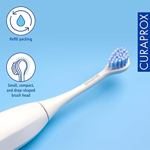 Curaprox Hydrosonic Brush Heads Sensitive Duo – for Gentle Gum Care & Daily Cleaning | Sonic Toothbrush Replacement Heads, 2-Pack | Swiss Made