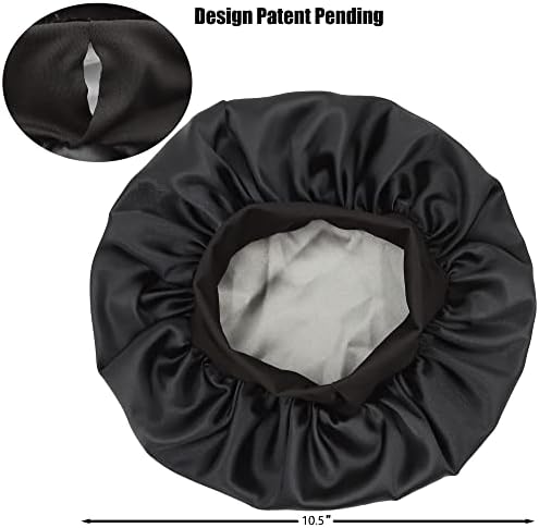 Kids Satin Bonnet Double Layer Wide Elastic Band Sleep Cap Hair Bonnet Silky Night Cap for Toddler Child