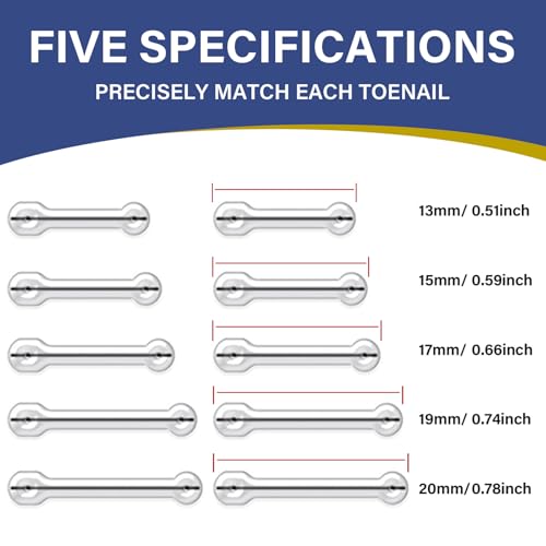 Ingrown Toenail Treatment, 10 packs Titanium Alloy Ingrown Toenail Corrector for All Size Curve Correct Ingrown Toenail, Ingrown Toenail Removal Kit for Straightener of Big Toe