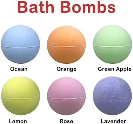 Jofan 6 Pack Christmas Bath Bombs Bubble with Christmas Squishy Toys Inside for Kids Girls Boys Women Christmas Stocking Stuffers Gifts