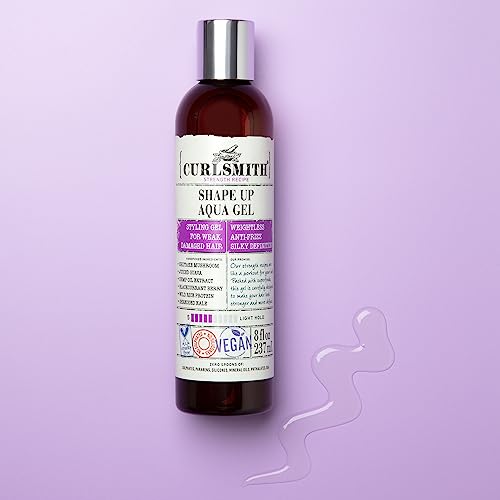 CURLSMITH – Shape Up Aqua Gel, Lightweight Styling Gel with Proteins for Damaged Hair (8 fl oz)