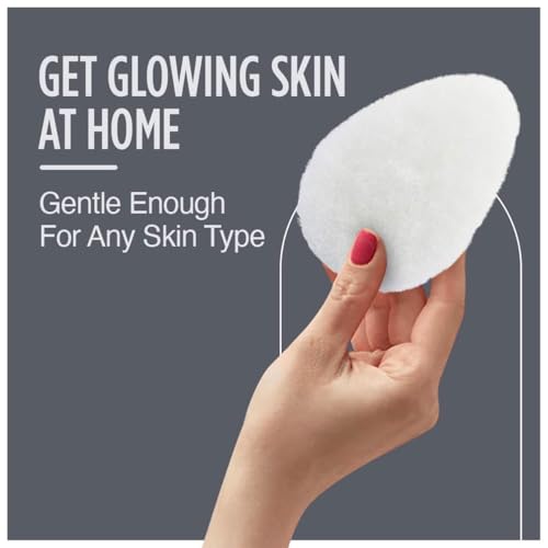 HartFelt [10 Pack] Regular Exfoliating Facial Sponge for Face - Daily Cleansing Face Scrubber - Buf Dirt Away with Puf Styled Reusable Face Pads for Removing Makeup, Dirt, and Dead Skin - Made in USA