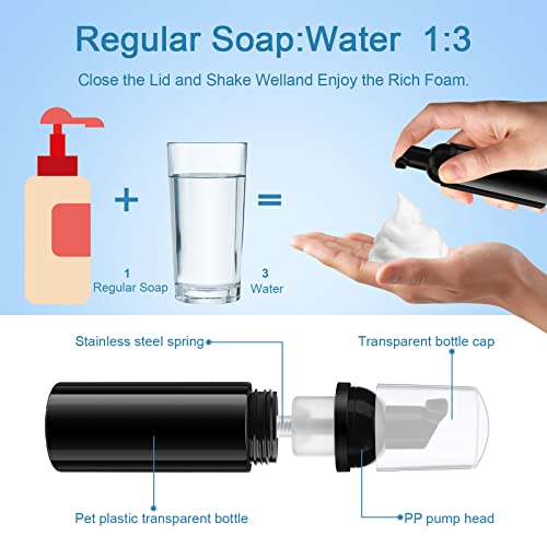 Homicozy 40 Pcs Lash Shampoo Bottle Brushes & Dispensers Set - 10 Pcs Lash Brushes, Tubes & Aftercare Bag for Clients, Women, Girls (Black)