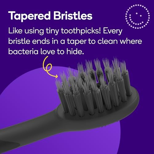 BURST Genuine Replacement Heads for Original Sonic Electric Toothbrush (Black/3 Pack) | Ultra Soft Bristles for a Deep Clean | Stain & Plaque Removal